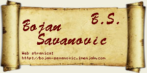 Bojan Savanović vizit kartica